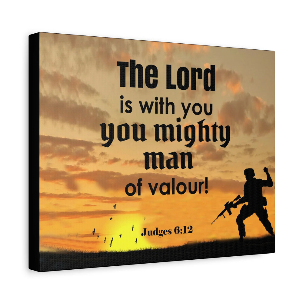 Scripture Wall Lord is with You Judges 6:12 Bible Chapter Canvas Christian Wall